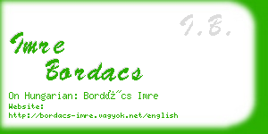 imre bordacs business card